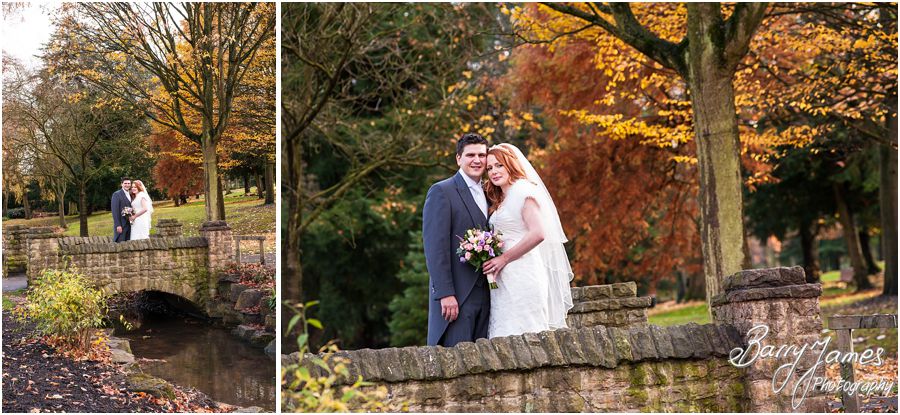 Beautiful contemporary autumn wedding photographs at Calderfields Golf and Country Club and Walsall Arboretum in Walsall by Award Winning Wedding Photographer Barry James
