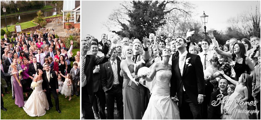 Family photographs on the canal side at The Moat House in Acton Trussell by Master Wedding Photographer Barry James