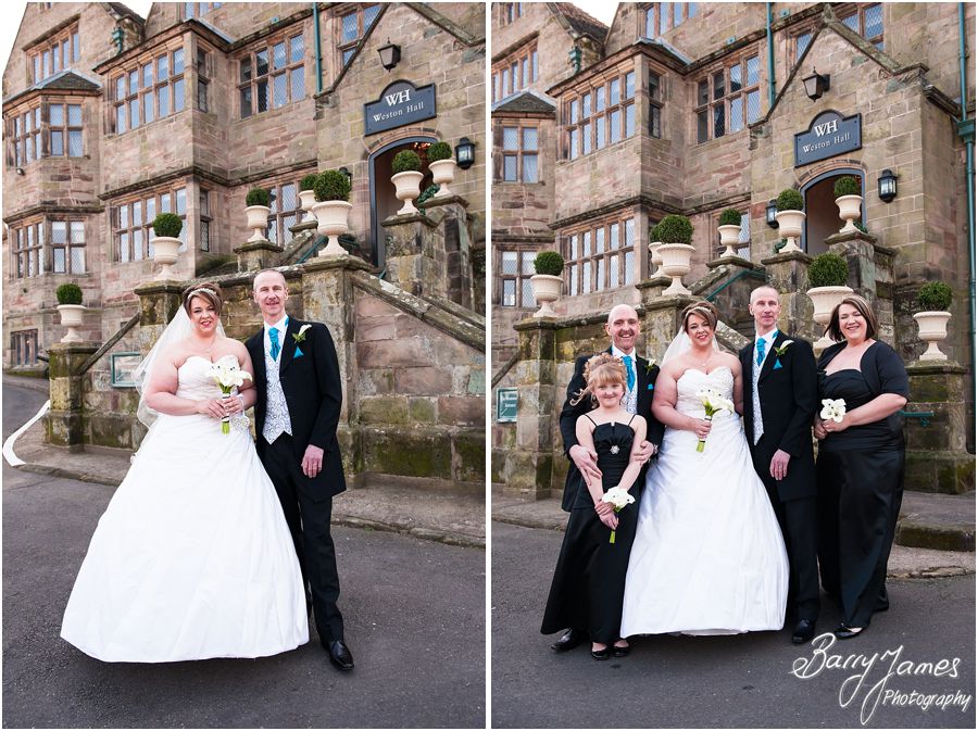 Relaxed family portraits at Weston Hall in Stafford by Contemporary Staffordshire Wedding Photographer Barry James