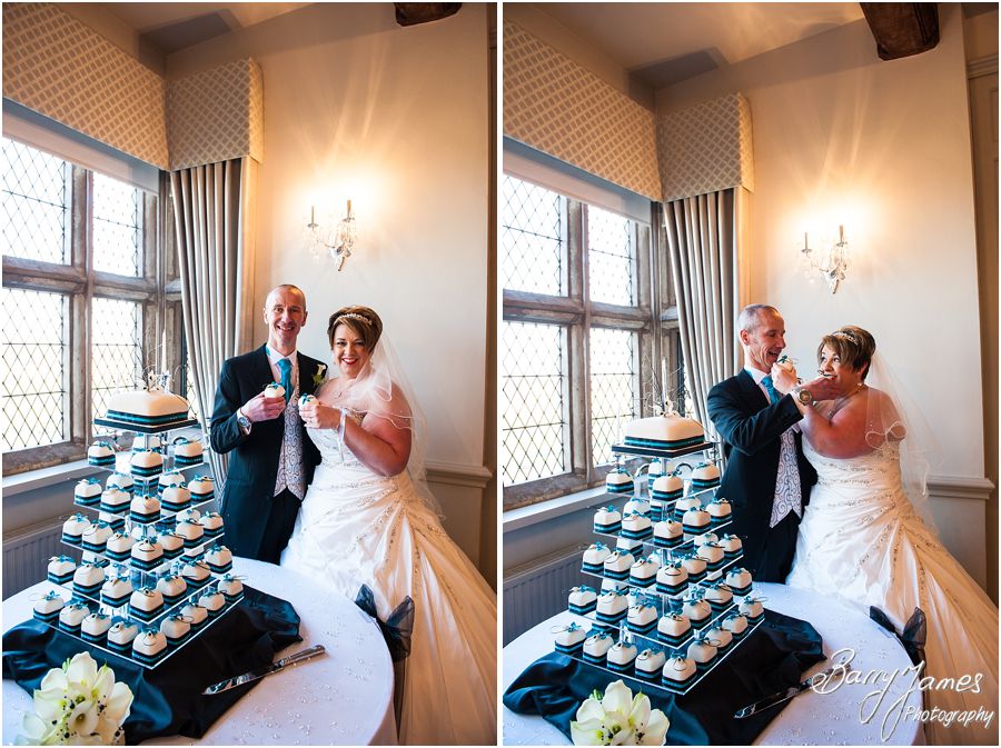 Wedding breakfast room decorated perfectly for beautiful wedding breakfast at Weston Hall in Stafford by Rugeley Wedding Photographer Barry James