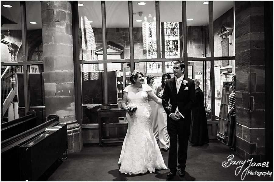 Unobtrusive, relaxed wedding photographs at St Michaels Church in Penkridge that tell the beautiful wedding story by Stafford Wedding Photographer Barry James