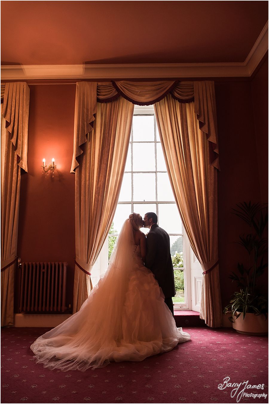 Beautiful wedding photographs utilising the stunning setting inside at Himley Hall in Dudley by Dudley Wedding Photographer Barry James