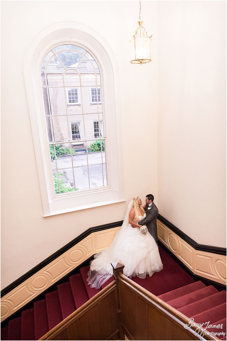 Utilising the stunning interior location for modern stunning wedding portraits at Himley Hall in Dudley by Dudley Wedding Photographer Barry James