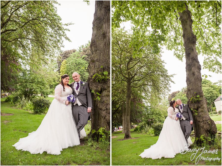 Creative contemporary wedding portraits in the beautiful setting of Walsall Arboretum in Walsall by Professional Wedding Photographer Barry James
