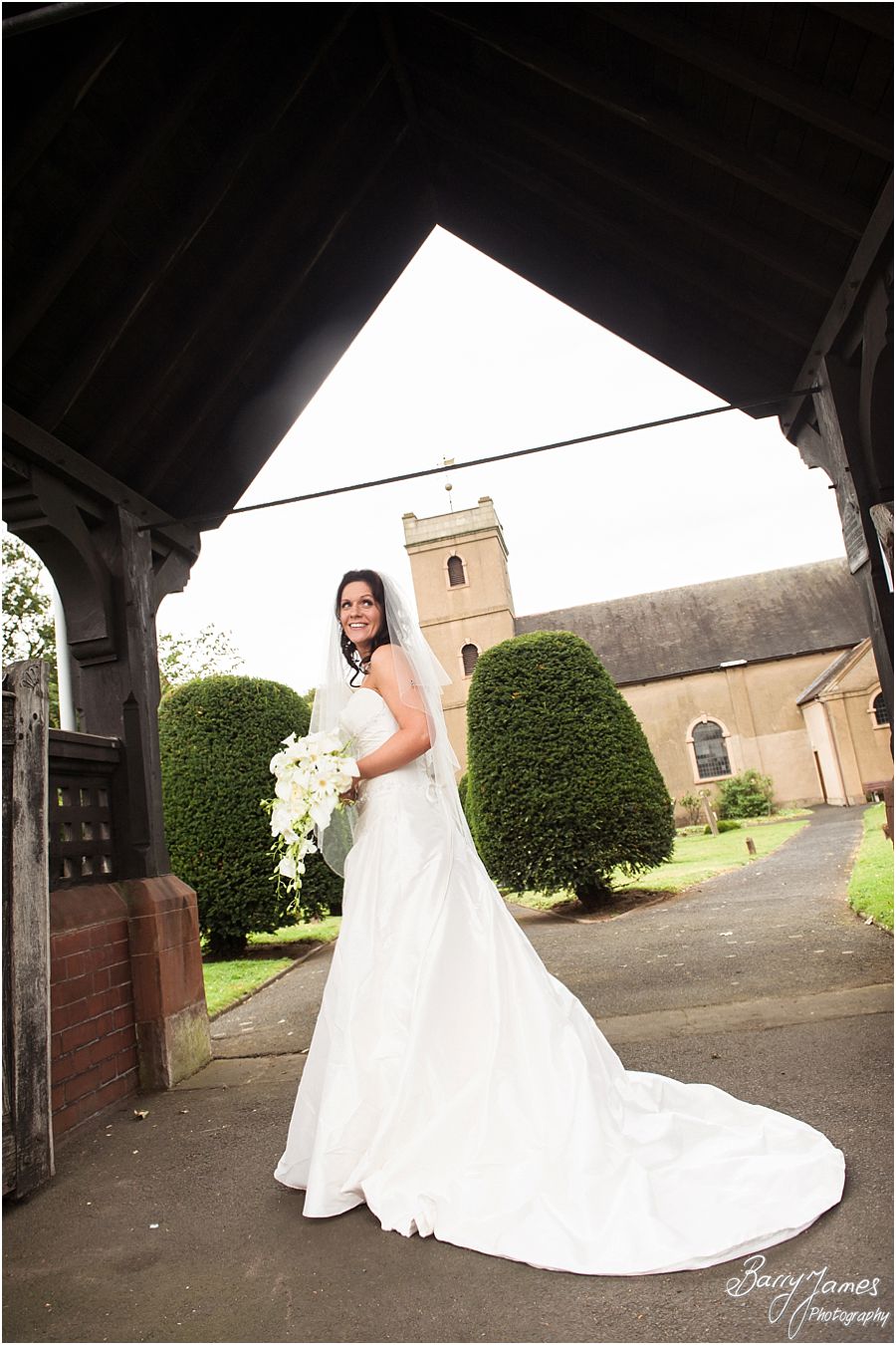 Creative wedding photography at Himley Church in Dudley by Staffordshire Wedding Photographer Barry James