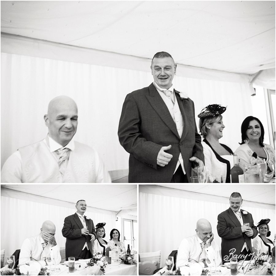 Candid photos that capture the character and reactions of the speeches at Heath House in Tean by Experienced Stoke Photographer Barry James