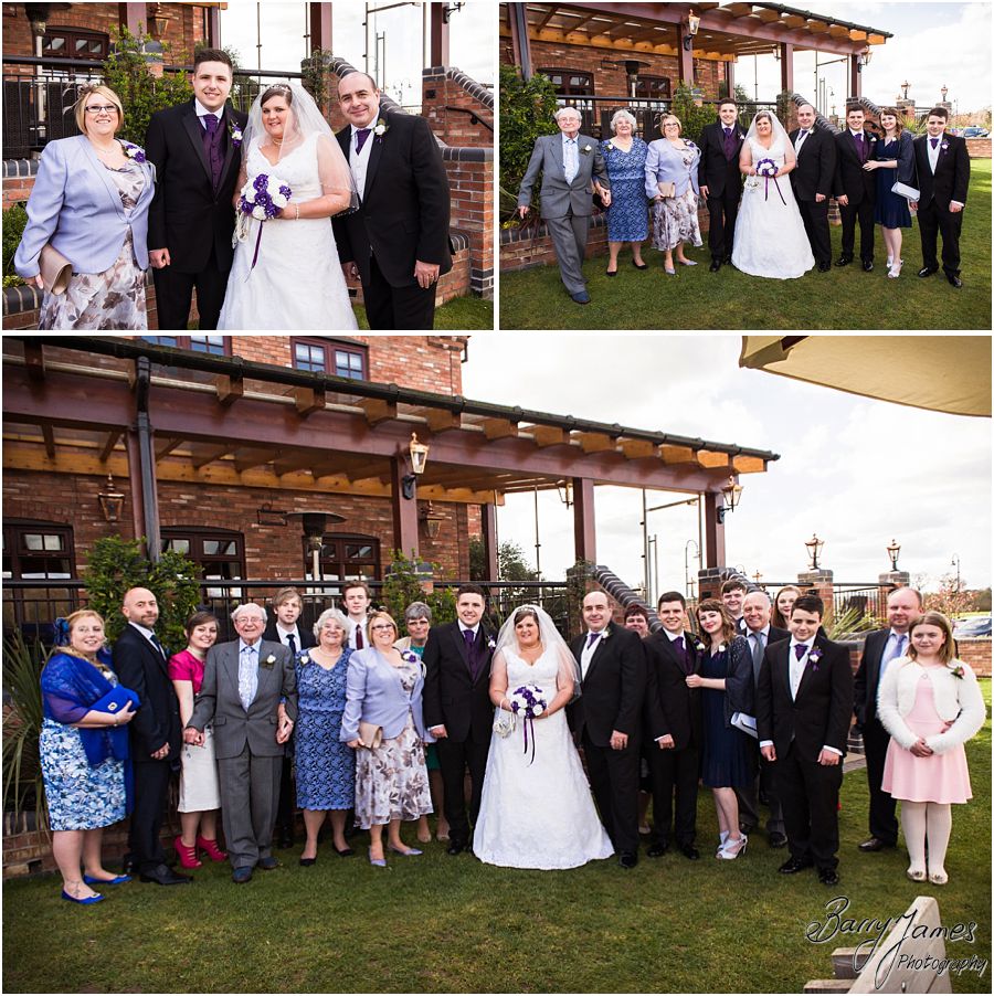 Relaxed family group photos in the grounds at The Waterfront in Barton Marina by Burton-on-Trent Wedding Photographer Barry James