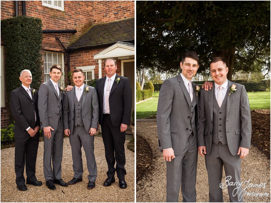 Contemporary portraits of groomsmen at Alrewas Hayes in Burton upon Trent by Contemporary and Creative Wedding Photographer Barry James