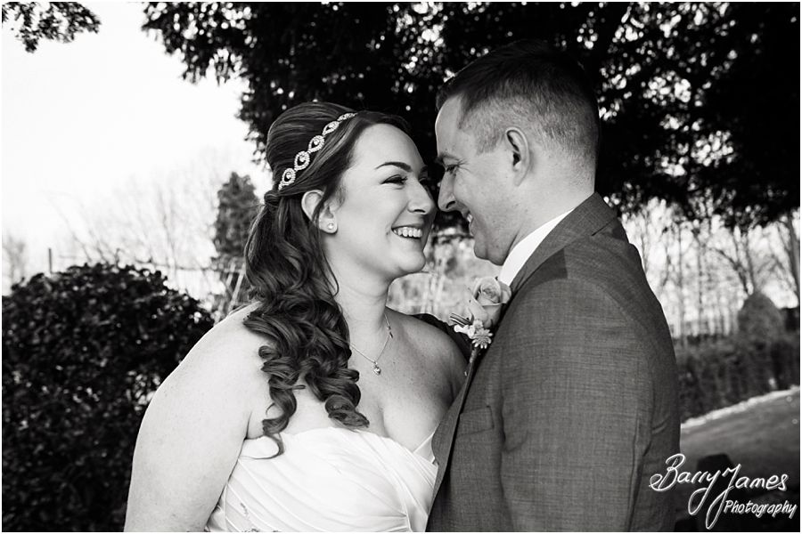 Beautiful relaxed portraits of the bride and groom at Alrewas Hayes in Burton upon Trent by Contemporary and Creative Wedding Photographer Barry James