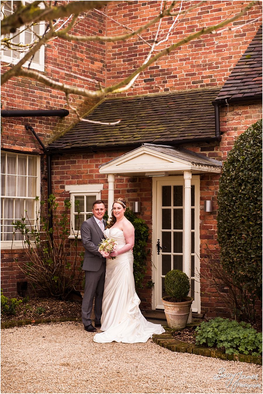 Creative relaxed portraits of the Bride and Groom around the wonderful grounds at Alrewas Hayes in Burton upon Trent by Contemporary and Creative Wedding Photographer Barry James