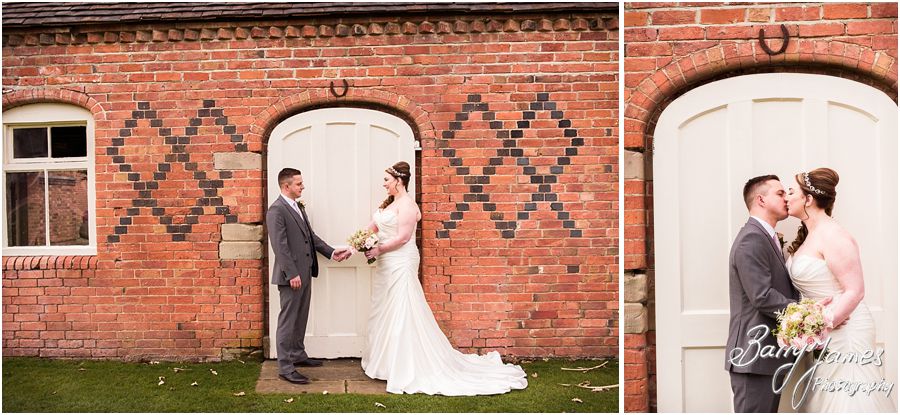 Creative relaxed portraits of the Bride and Groom around the wonderful grounds at Alrewas Hayes in Burton upon Trent by Contemporary and Creative Wedding Photographer Barry James