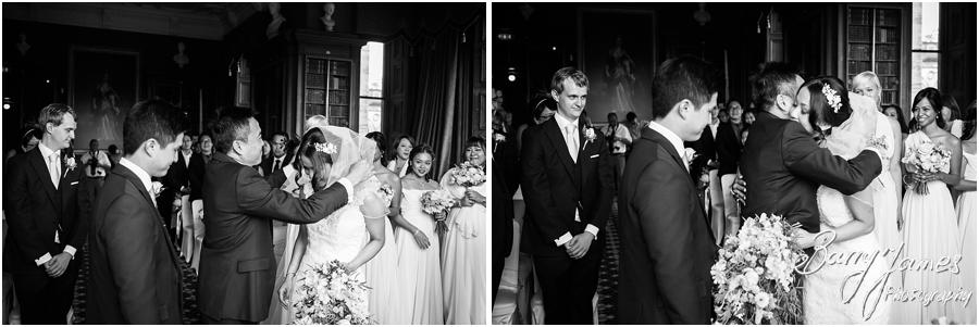 Unobtrusive photographs capture the wonderful wedding ceremony at Sandon Hall in Stafford by Stafford Wedding Photographer Barry James