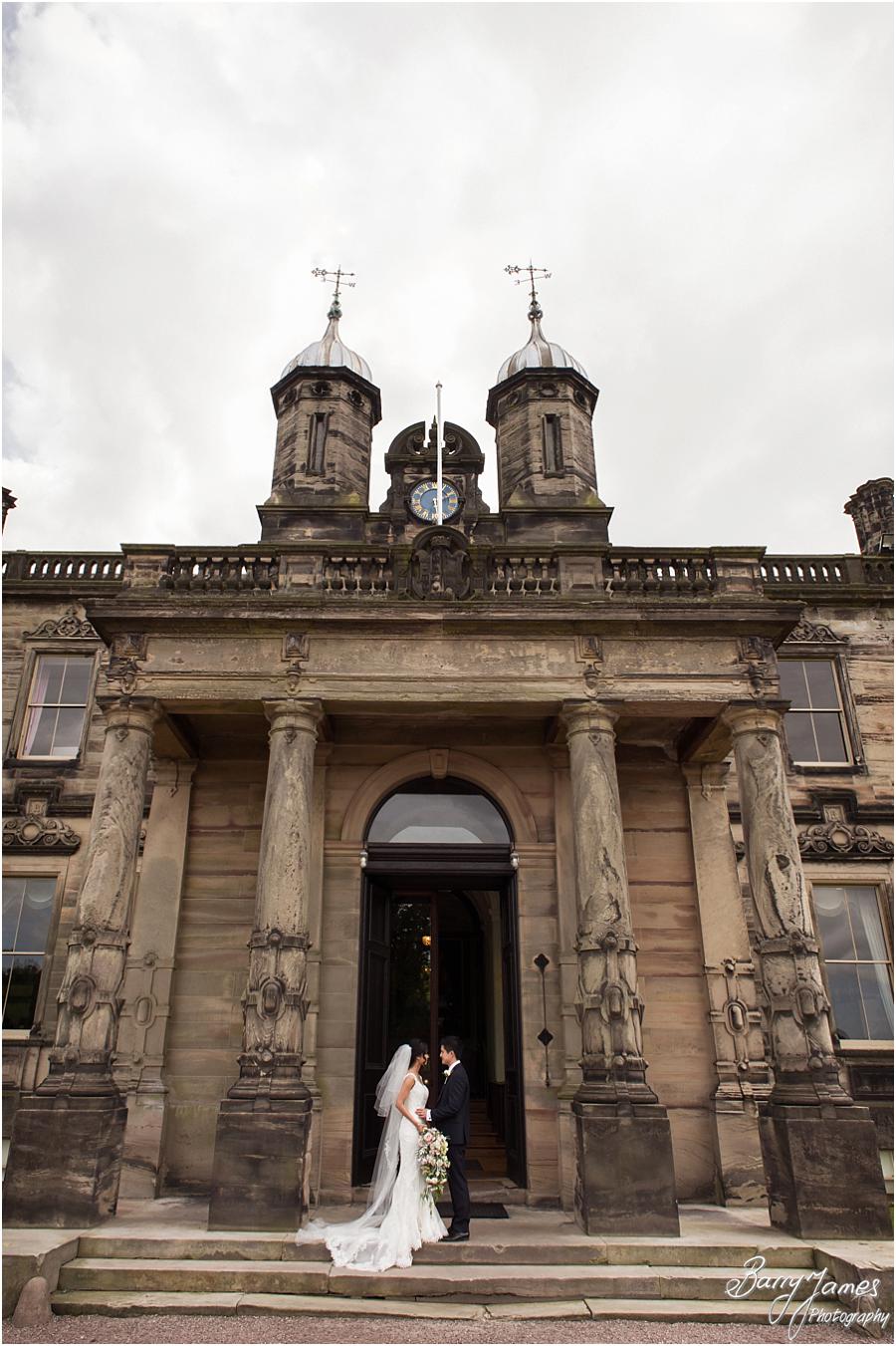 Elegant portraits on the front lawn at Sandon Hall in Stafford by Stafford Wedding Photographer Barry James