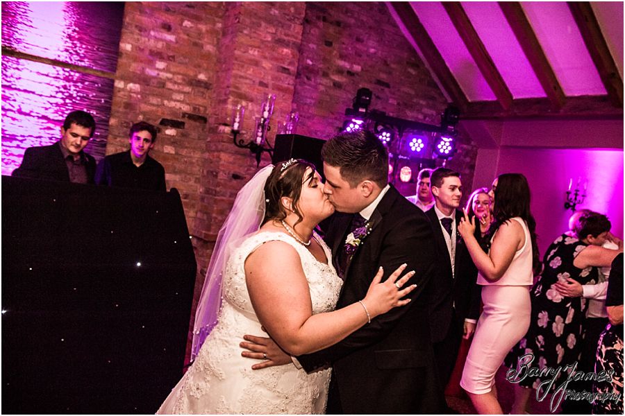 Relaxed fun photographs during the evening reception and first dance at The Waterfront in Barton Marina by Burton-on-Trent Candid and Contemporary Wedding Photographer Barry James