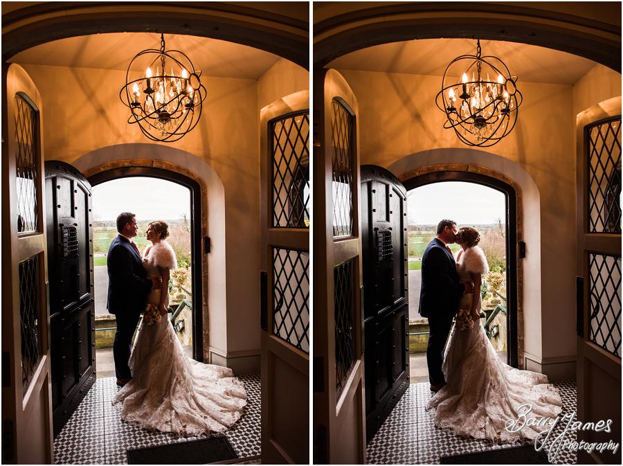 Beautiful silhouette of Bride and Groom at Weston Hall in Stafford by Stafford Wedding Photographer Barry James