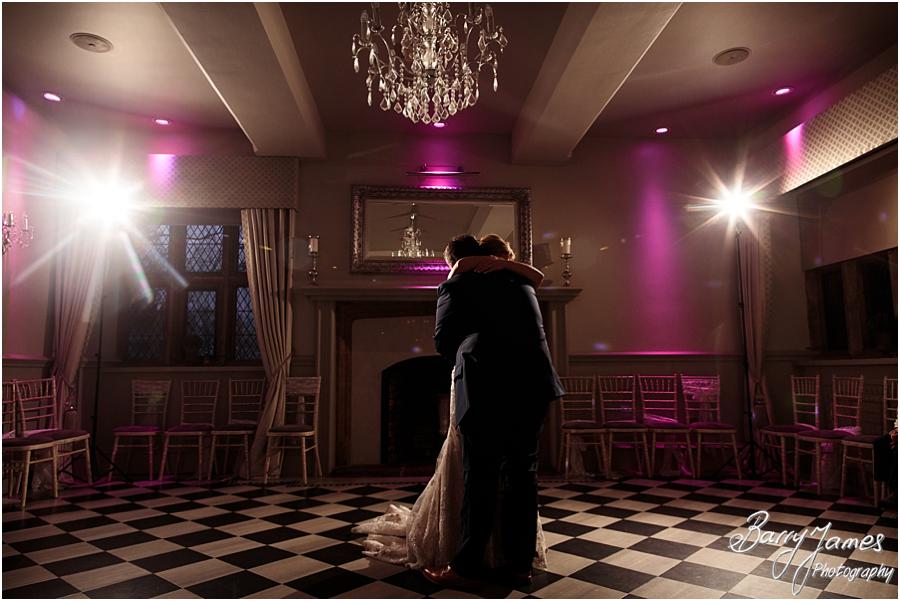 Creative candid photographs of the First Dance at Weston Hall in Stafford by Stafford Wedding Photographer Barry James