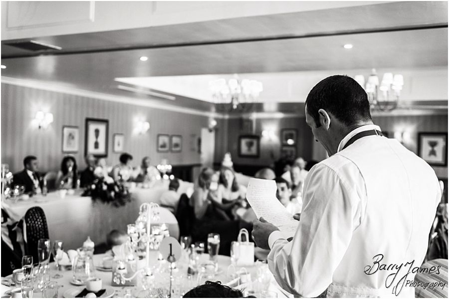 Candid photographs of the wedding speeches at Stone House Hotel in Stafford by Stafford Award Winning Wedding Photographer Barry James