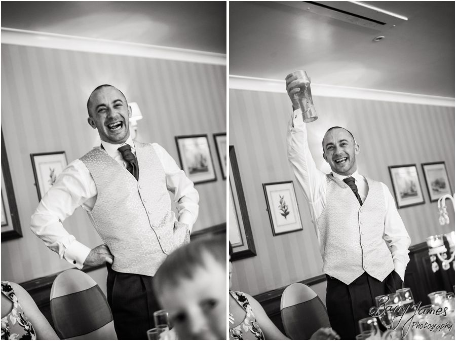 Candid photographs of the wedding speeches at Stone House Hotel in Stafford by Stafford Award Winning Wedding Photographer Barry James