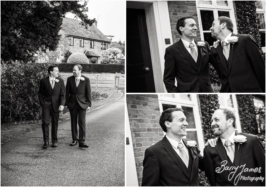 Contemporary groomsmen portraits at The Moat House in Acton Trussell by Stafford Wedding Photographer Barry James