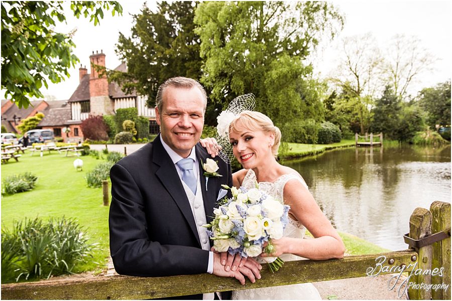 Contemporary portraits of Bride and Groom around the grounds at The Moat House in Acton Trussell by Cannock Wedding Photographer Barry James