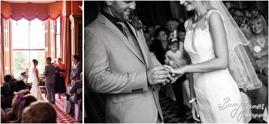 Unobtrusive wedding photography capturing the beautiful wedding ceremony at Sandon Hall in Stafford by Stafford Wedding Photographer Barry James