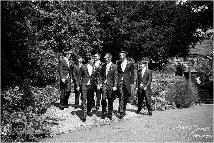 Contemporary photos of the groomsmen at St John the Baptist in Armitage by Rugeley Wedding Photographer Barry James