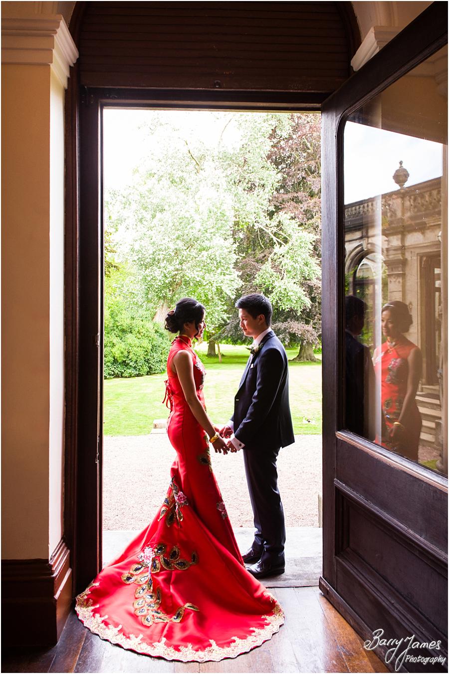 Elegant portraits in the buildings characterful surroundings at Sandon Hall in Stafford by Stafford Wedding Photographer Barry James