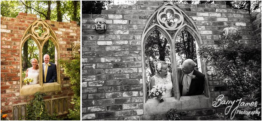 Creative portraits utilising the beautiful featured in the gardens at Moxhull Hall in Sutton Coldfield by Sutton Coldfield Wedding Photographer Barry James