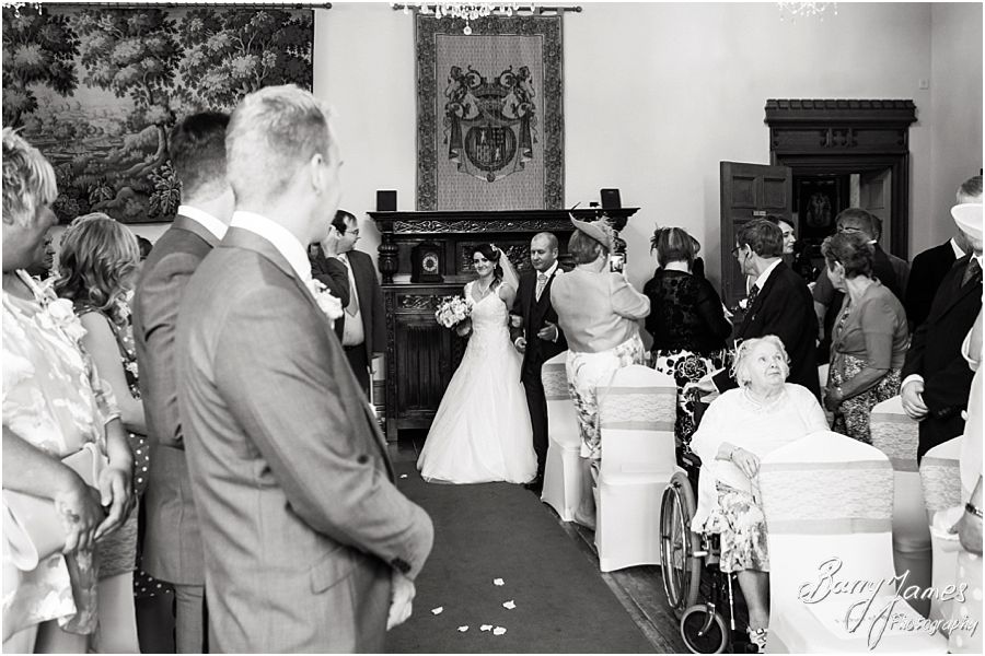 Unobtrusive photographs of the entrance of the bride showing all the emotion and excitement at Hawkesyard Estate in Rugeley by Rugeley Wedding Photographer Barry James