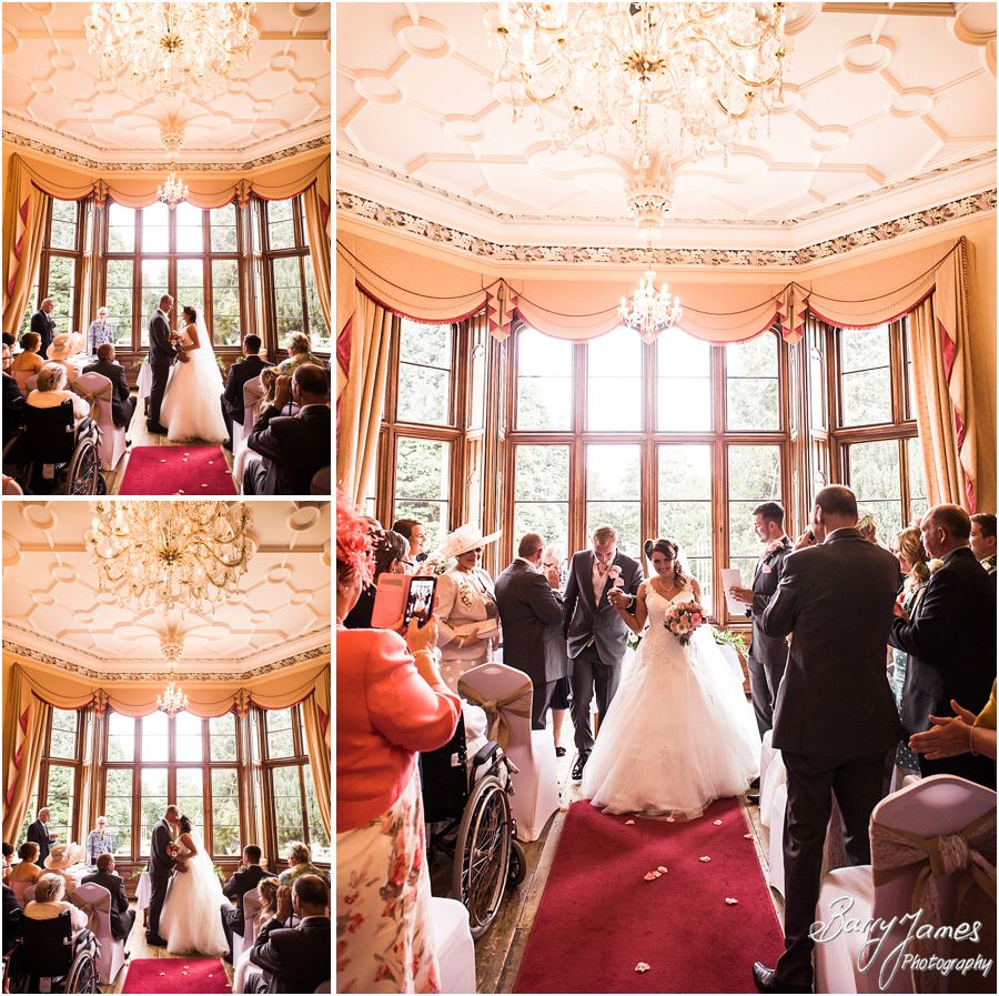 Creative contemporary photos capturing the emotion and story of the wedding ceremony at Hawkesyard Estate in Rugeley by Rugeley Wedding Photographer Barry James