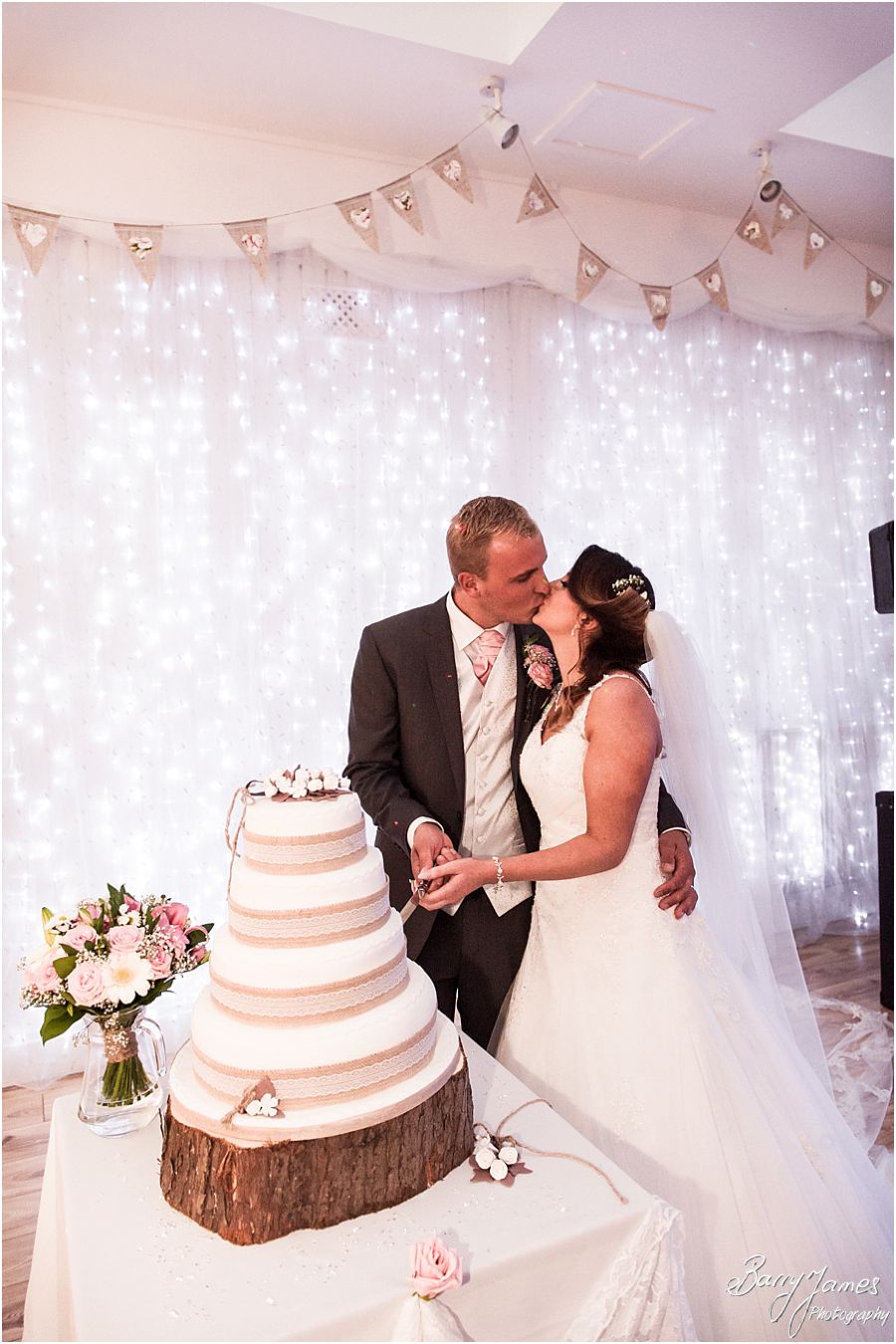 Beautiful wedding cake for wedding at Hawkesyard Estate in Rugeley by Rugeley Wedding Photographer Barry James