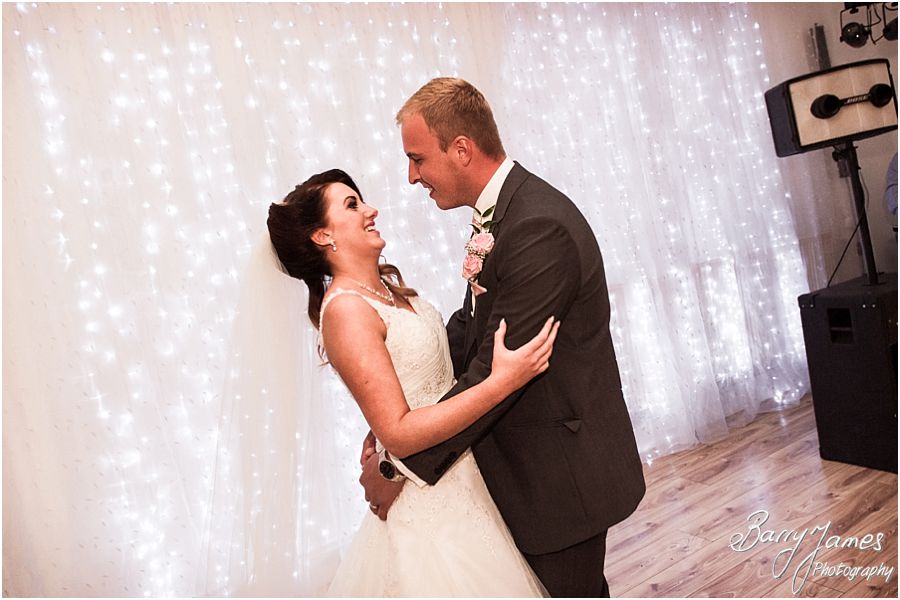 Creative evening photography of the first dance and the party at Hawkesyard Estate in Rugeley by Rugeley Wedding Photographer Barry James