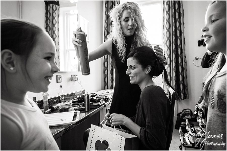 Natural photographs of the bridal preparations at The Upper House in Barlaston by Stafford Wedding Photographer Barry James