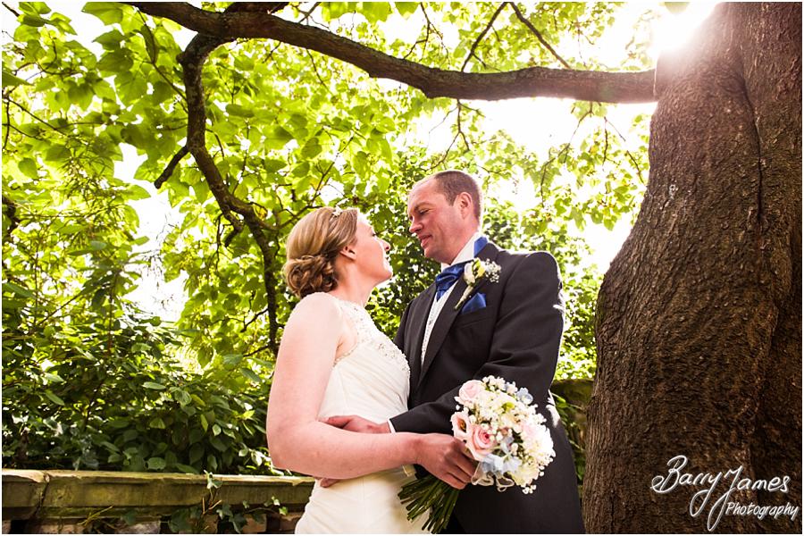 Creative Bridal portraits in the memorial gardens for Lichfield Wedding
