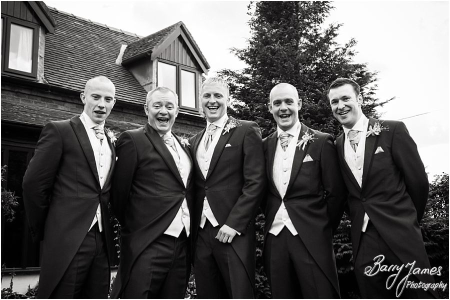 Creative and contemporary groom portraits at Oak Farm in Cannock by Cannock Wedding Photographer Barry James