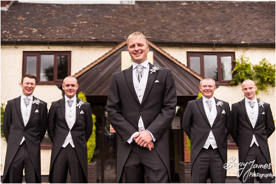 Creative and contemporary groom portraits at Oak Farm in Cannock by Cannock Wedding Photographer Barry James