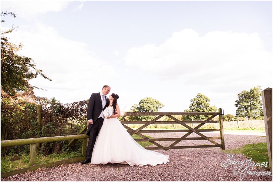 Intimate and relaxed portraits in the paddock at Oak Farm in Cannock by Cannock Wedding Photographer Barry James