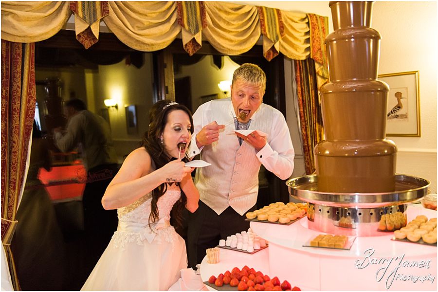Chocolate fountain fun at Oak Farm in Cannock by Cannock Wedding Photographer Barry James