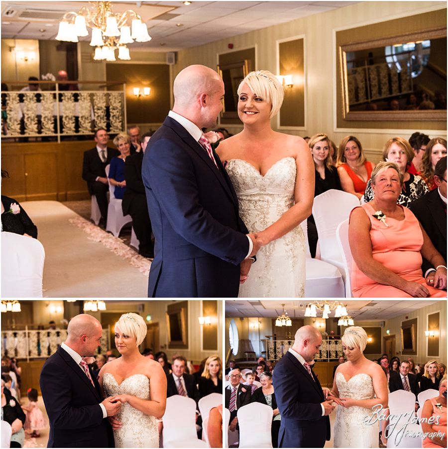 Unobtrusive photos of the wedding ceremony at The Fairlawns in Walsall by Fairlawns Wedding Photographer Barry James