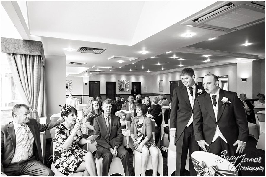 Capturing the emotions of the Bridal entrance to the ceremony at The Moat House in Acton Trussell by Stafford Wedding Photographer Barry James