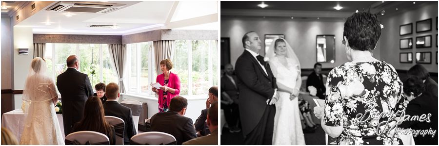 Two camera coverage captures the full story of the wedding ceremony at The Moat House in Acton Trussell by Stafford Wedding Photographer Barry James