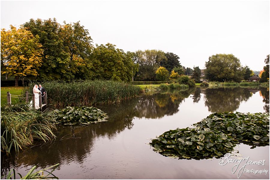 Classic and relaxed couple portraits around the autumnal grounds of The Moat House in Acton Trussell by Stafford Wedding Photographer Barry James