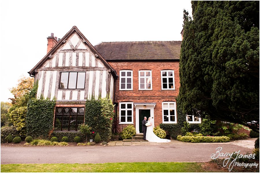 Classic and relaxed couple portraits around the autumnal grounds of The Moat House in Acton Trussell by Stafford Wedding Photographer Barry James