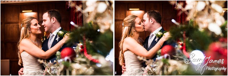 Beautiful relaxed portraits of the bride and groom for their Christmas wedding at The Moat House in Acton Trussell by Wolverhampton Wedding Photographer Barry James
