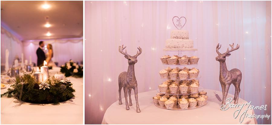 Stunning details for the Christmas themed wedding breakfast at The Moat House in Acton Trussell by Wolverhampton Wedding Photographer Barry James