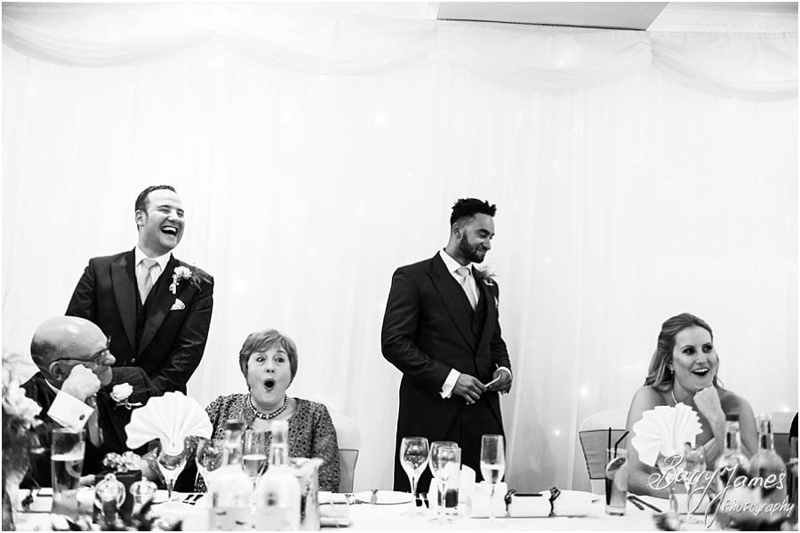 Reportage photographs capturing the fantastic reactions to the speeches at The Moat House in Acton Trussell by Wolverhampton Wedding Photographer Barry James